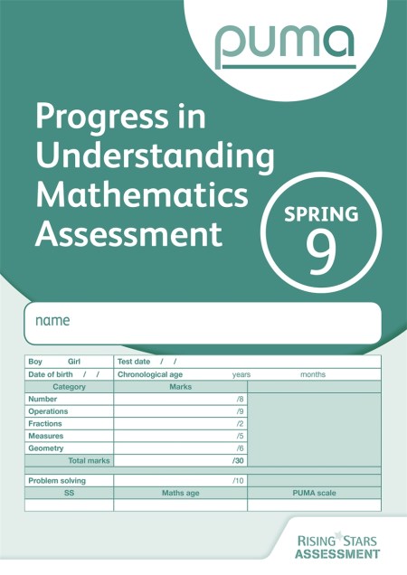 PUMA Test 9, Spring PK10 (Progress in Understanding Mathematics Assessment)