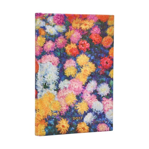 2027 Monet’s Chrysanthemums Maxi 12-Month Hardcover Dayplanner (Elastic Band Closure) Vertical