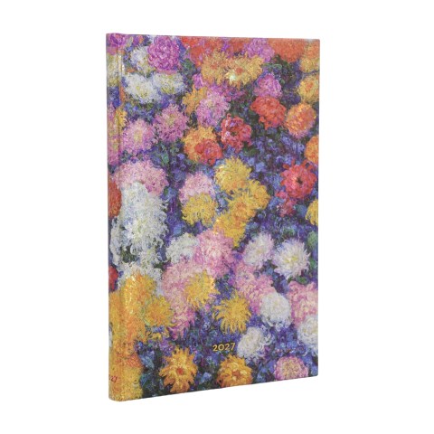 2027 Monet’s Chrysanthemums Mini 12-Month Hardcover Dayplanner (Elastic Band Closure) Horizontal